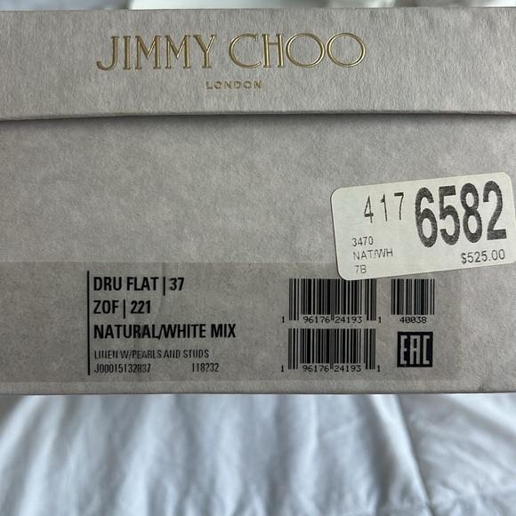 Jimmy Choo Dru Linen Pearly Espadrille Loafers - Picture 12 of 12